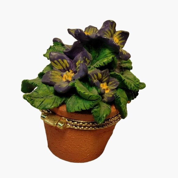 Papel Giftware Mini Pansy Pot Box Trinket Box Thinking Of You Message 1999 - Picture 2 of 8